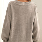 Tiffany | Deep V-Neck Knit Top with Dropped Shoulders