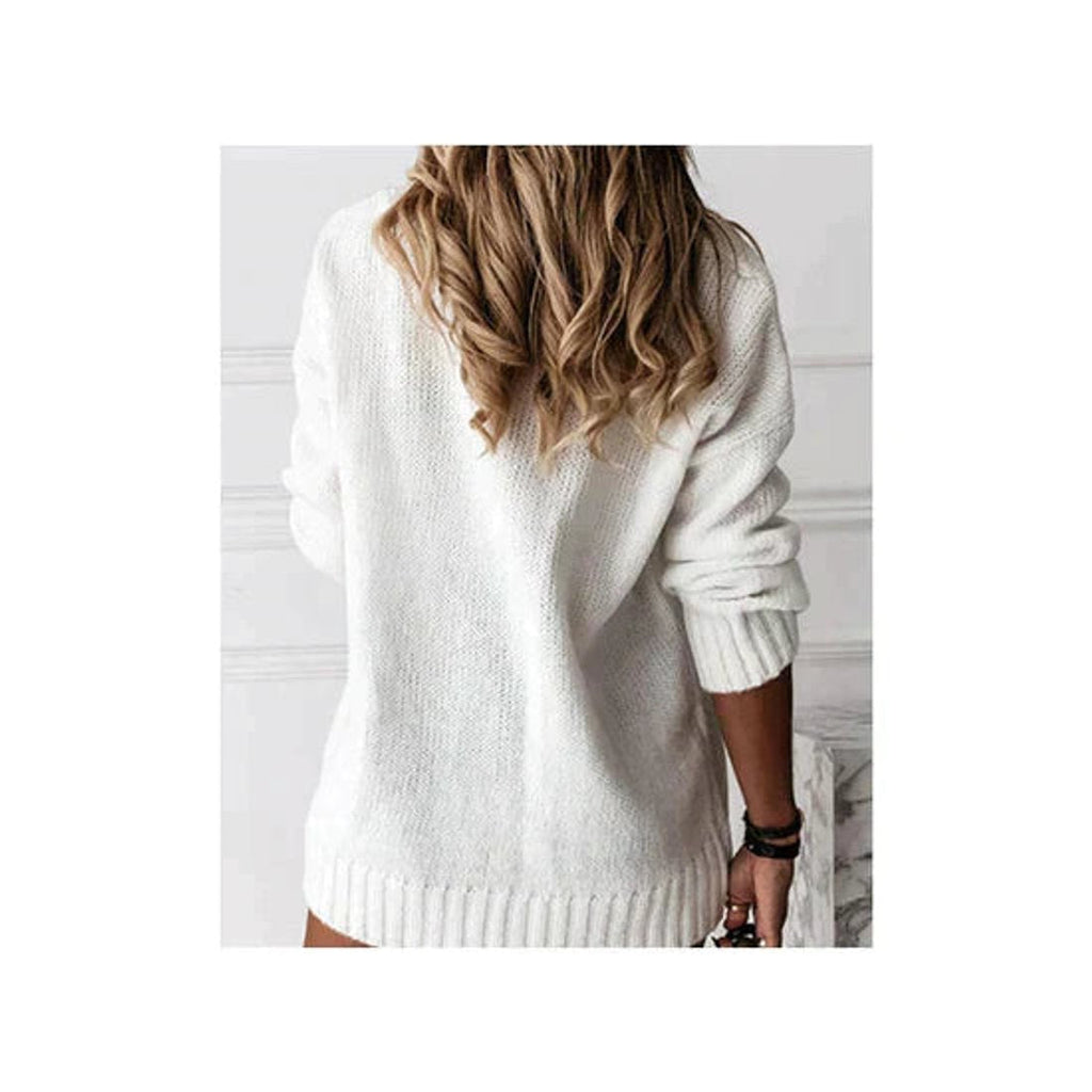Tiffany | Deep V-Neck Knit Top with Dropped Shoulders