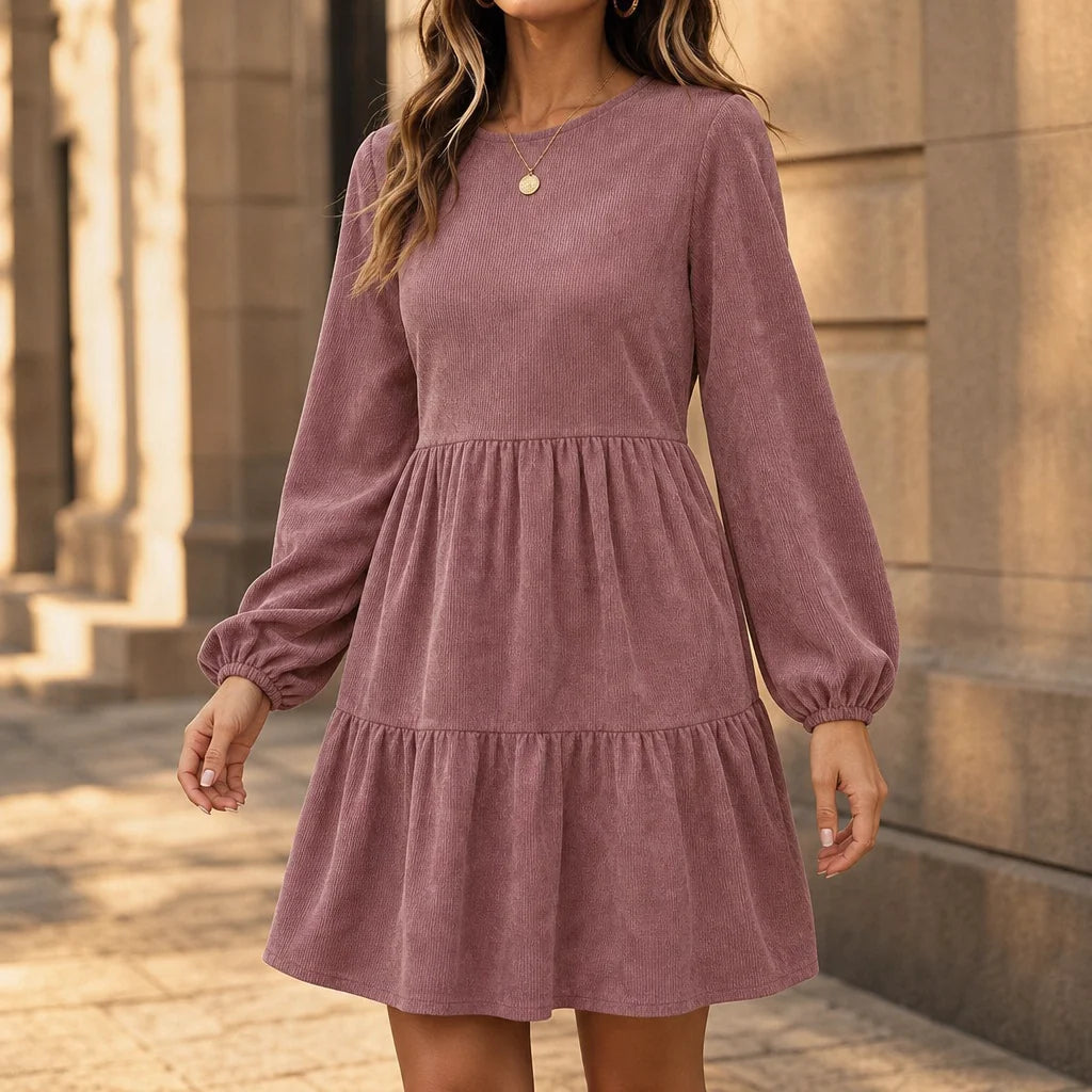 Blair | Long-Sleeve Corduroy Dress with Relaxed Fit