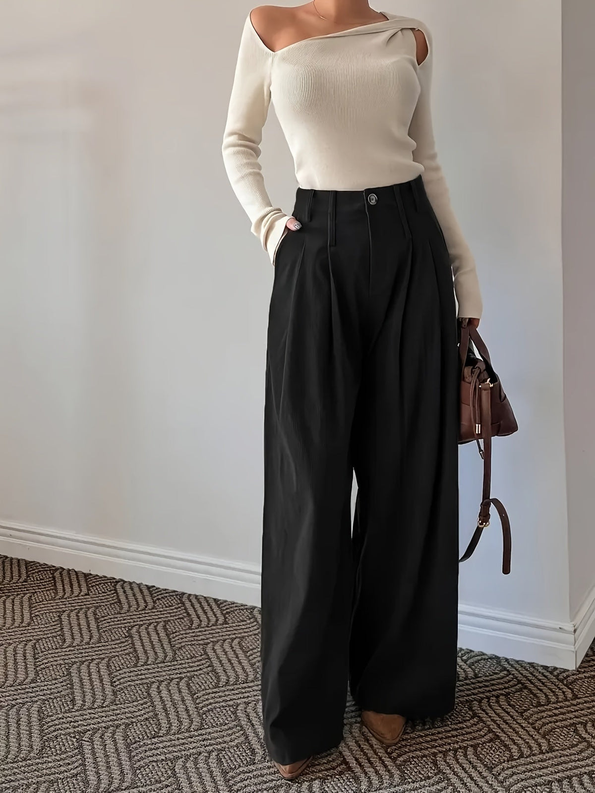 Londyn | High-Waisted Wide-Leg Pants with Pleats