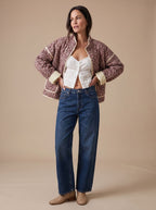 Alma | Quilted Patchwork Jacket with Stand Collar