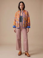 Alma | Quilted Patchwork Jacket with Stand Collar