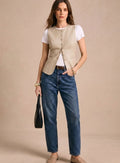 Emma | Fitted Vest with Seven Buttons and Rounded Hem