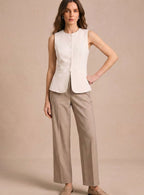 Emma | Fitted Vest with Seven Buttons and Rounded Hem
