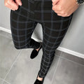 Reid | Plaid Slim-Fit Pants with Belt Loops