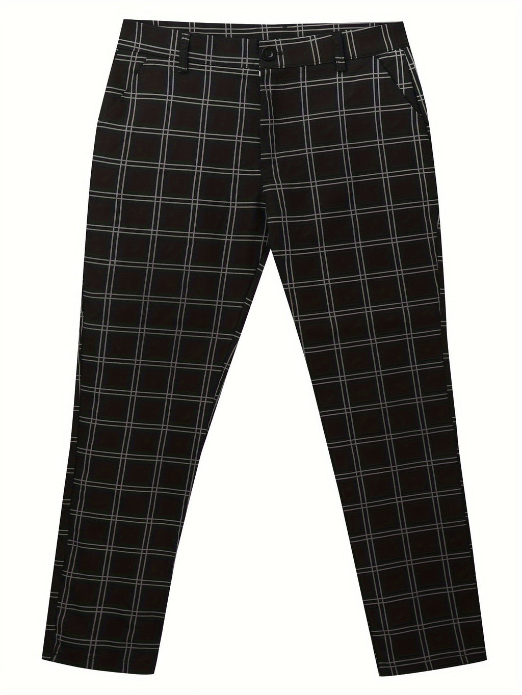 Reid | Plaid Slim-Fit Pants with Belt Loops