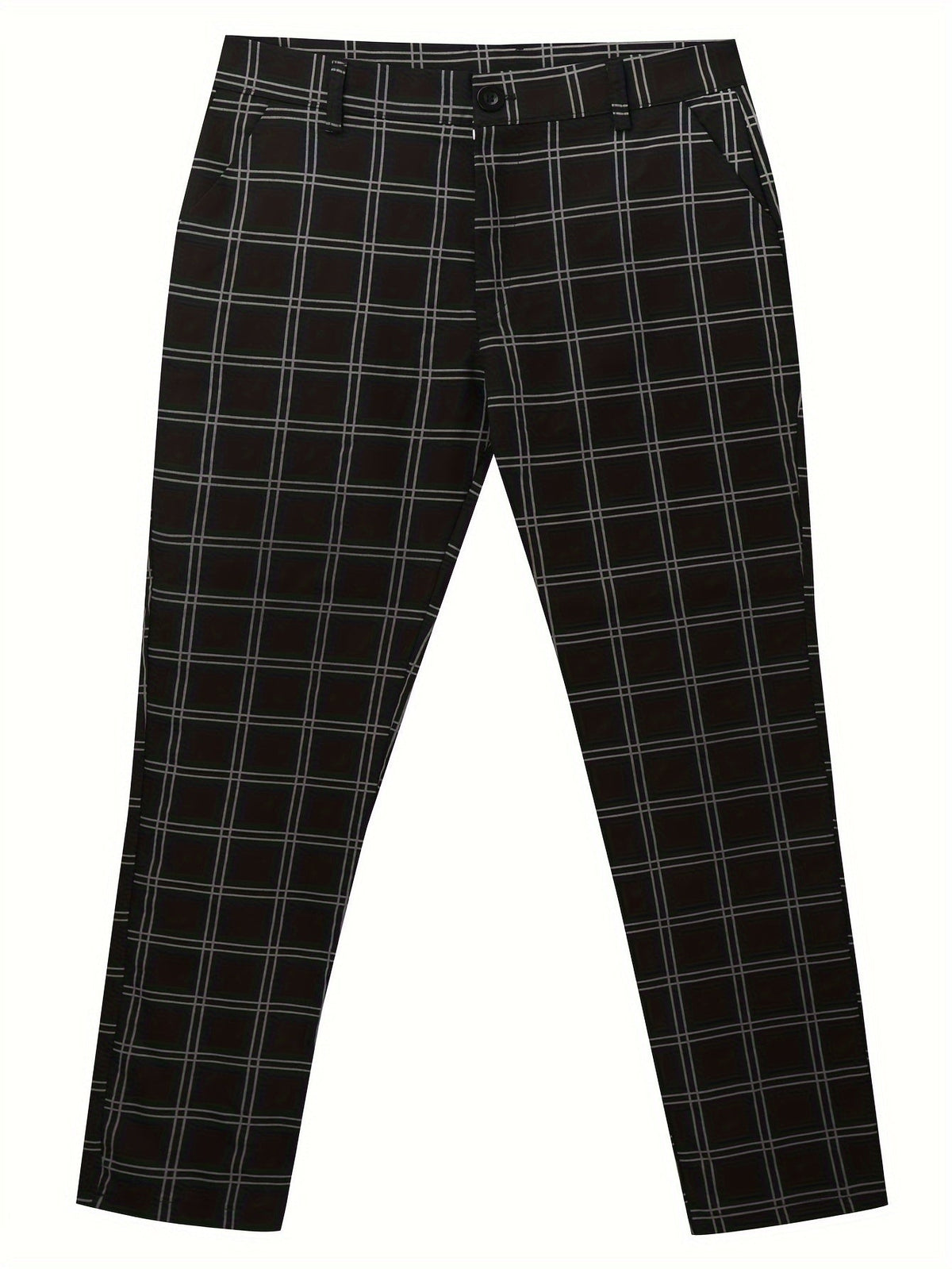 Reid | Plaid Slim-Fit Pants with Belt Loops