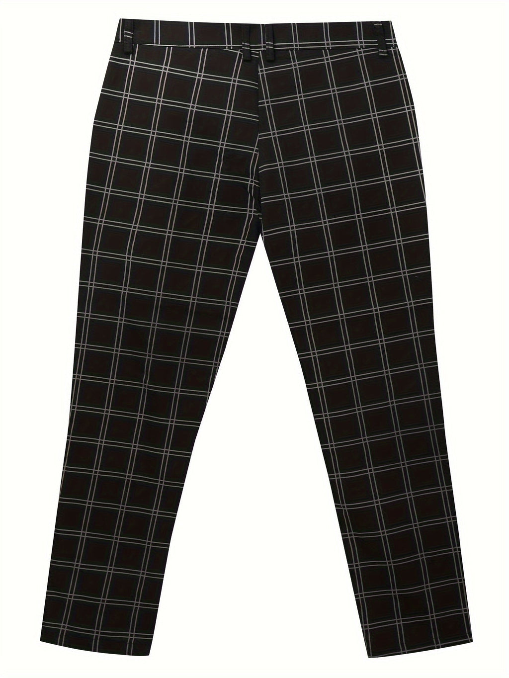 Reid | Plaid Slim-Fit Pants with Belt Loops