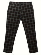 Reid | Plaid Slim-Fit Pants with Belt Loops