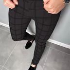 Reid | Plaid Slim-Fit Pants with Belt Loops