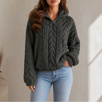 Cora Cable-Knit Pullover | Quarter-Zip, Relaxed Fit 10