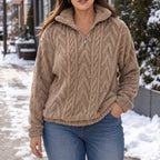 Cora Cable-Knit Pullover | Quarter-Zip, Relaxed Fit 2