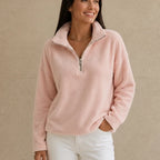 Cora Quarter-Zip Sweatshirt | Double-Sided Fleece, Relaxed Fit 0