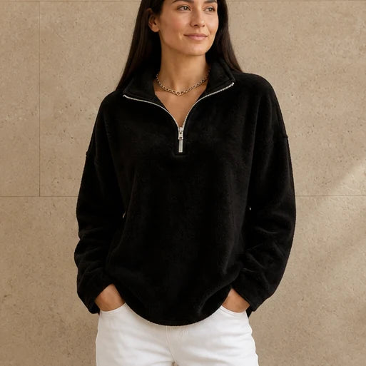 Cora Quarter-Zip Sweatshirt | Double-Sided Fleece, Relaxed Fit 10
