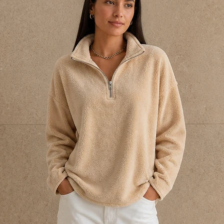 Cora Quarter-Zip Sweatshirt | Double-Sided Fleece, Relaxed Fit 11