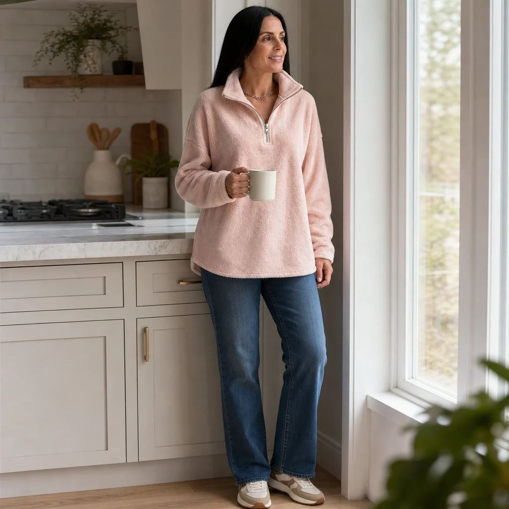 Cora Quarter-Zip Sweatshirt | Double-Sided Fleece, Relaxed Fit 5