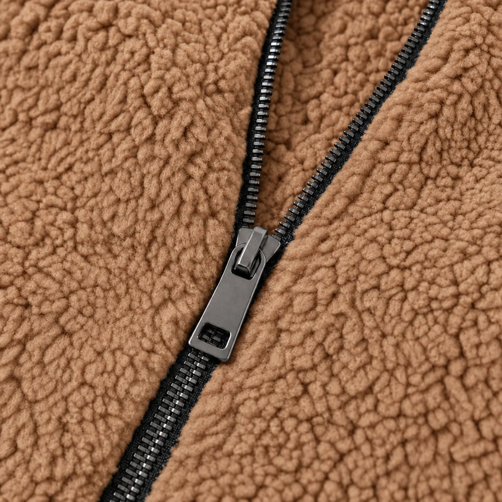 Emily | Plush Fleece-Look Hooded Jacket with Pockets