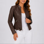Naomi | Jacket with Stand Collar and Angled Zip Pockets
