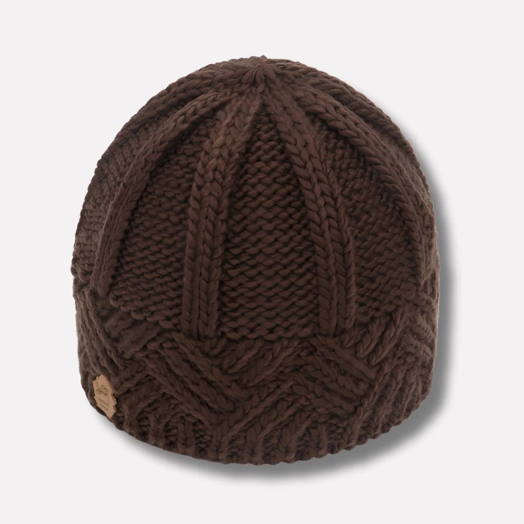 Rhea | Chunky Knit Hat with Cables and Folded Brim