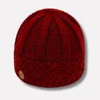 Rhea | Chunky Knit Hat with Cables and Folded Brim