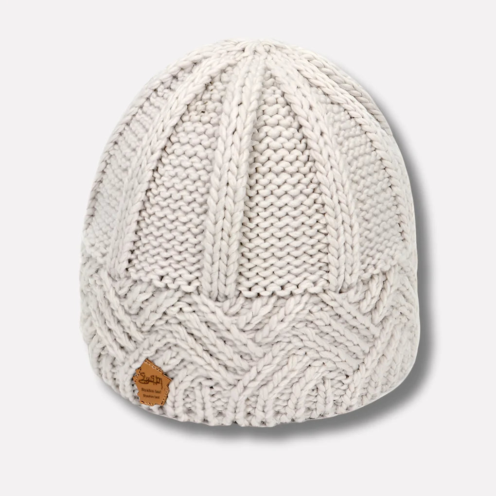 Rhea | Chunky Knit Hat with Cables and Folded Brim