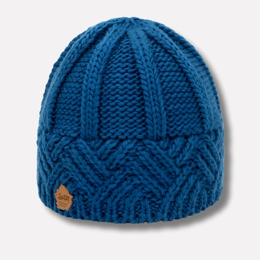 Rhea | Chunky Knit Hat with Cables and Folded Brim