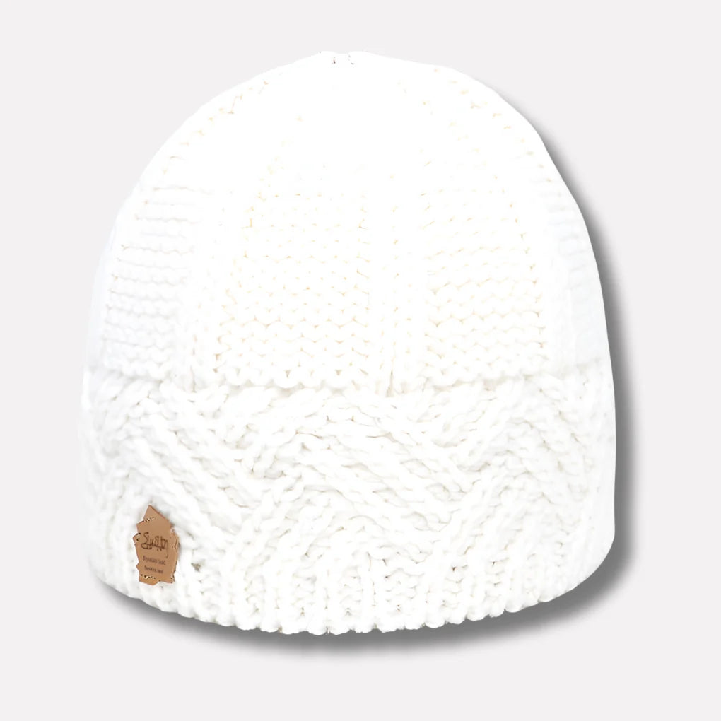 Rhea | Chunky Knit Hat with Cables and Folded Brim