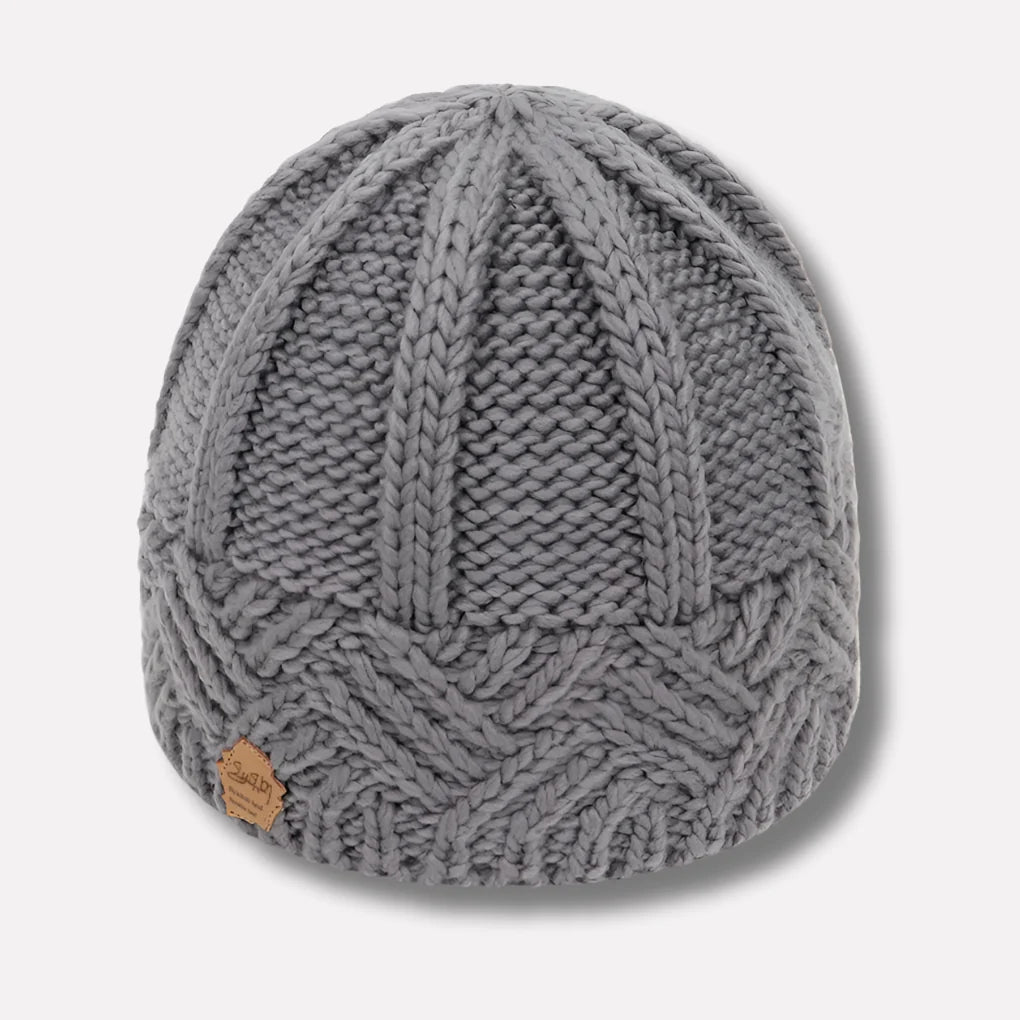 Rhea | Chunky Knit Hat with Cables and Folded Brim
