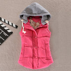 Karen | Sleeveless Hooded Vest with Snap Buttons