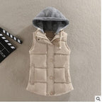 Karen | Sleeveless Hooded Vest with Snap Buttons