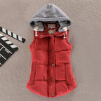 Karen | Sleeveless Hooded Vest with Snap Buttons