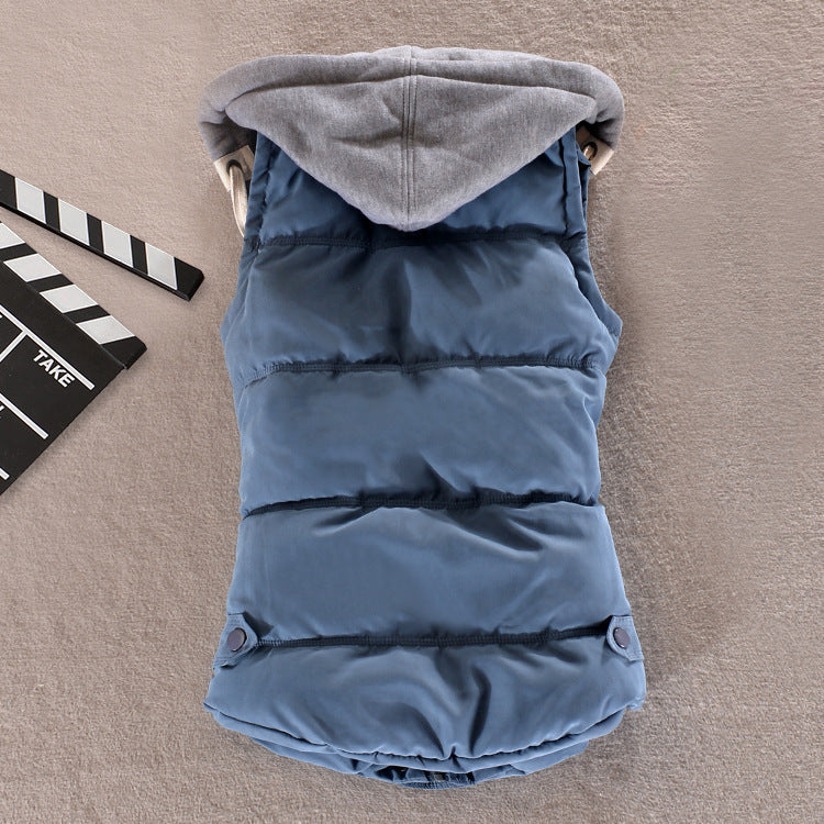 Karen | Sleeveless Hooded Vest with Snap Buttons