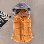 Karen | Sleeveless Hooded Vest with Snap Buttons