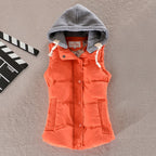 Karen | Sleeveless Hooded Vest with Snap Buttons