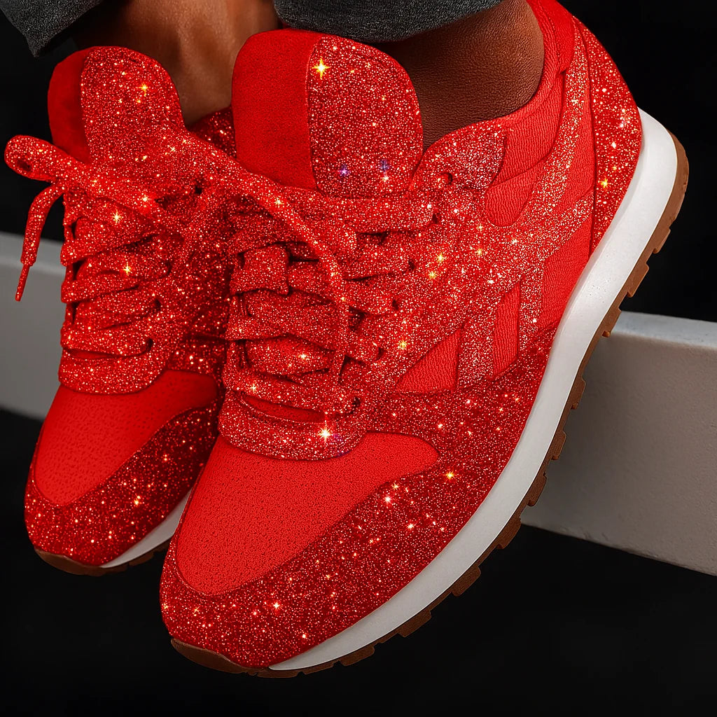 Paisley | Glitter Sneakers with Serrated Sole
