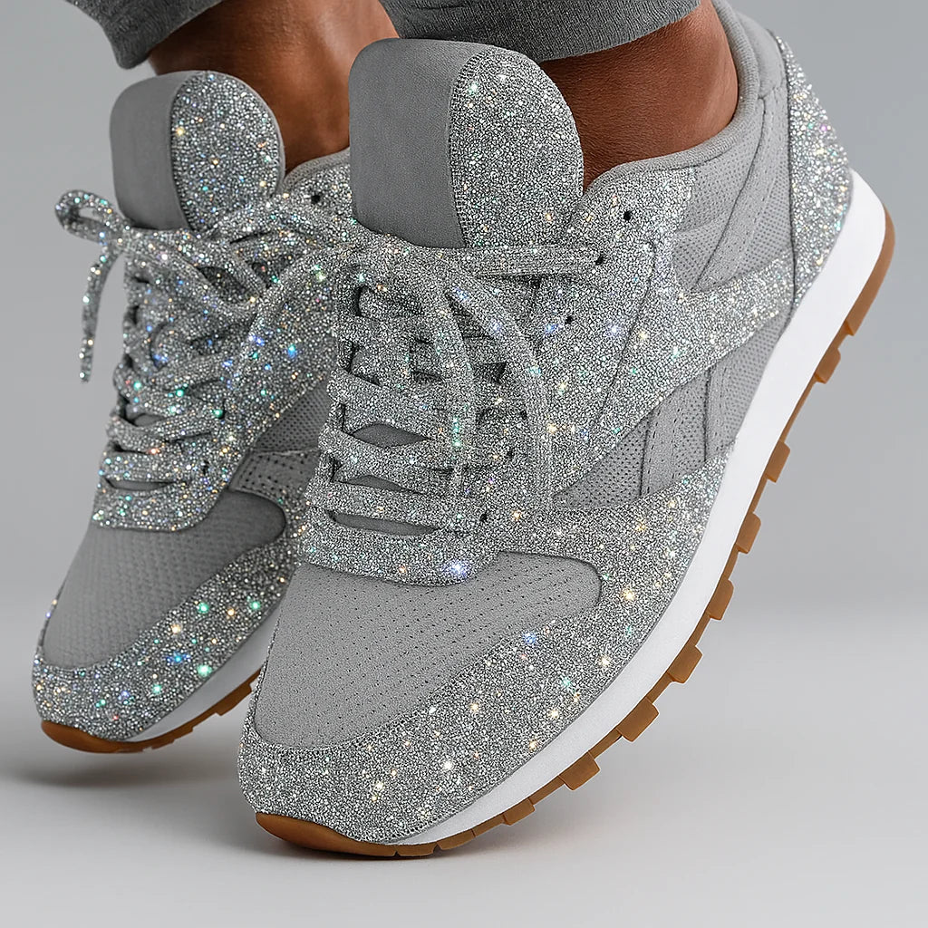 Paisley | Glitter Sneakers with Serrated Sole