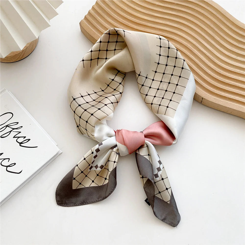 Ruby | Square Satin Scarf with Diamond Print