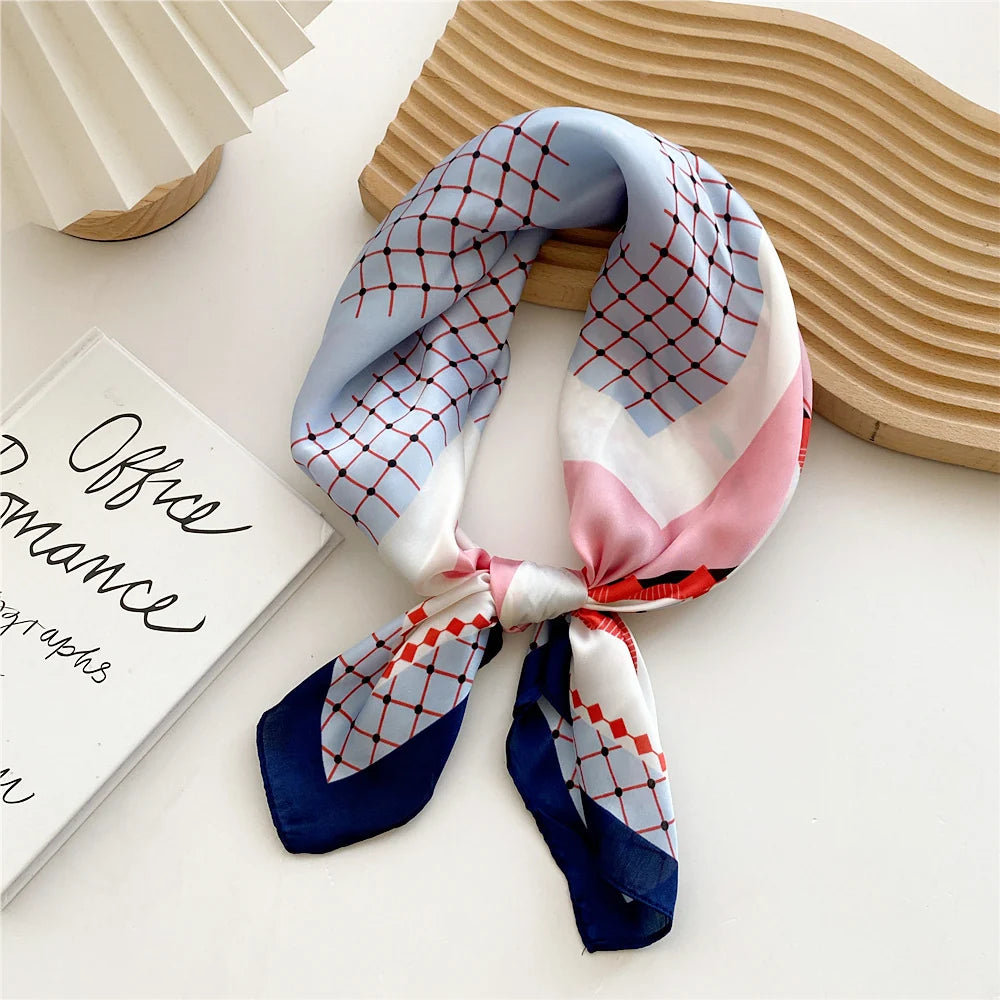 Ruby | Square Satin Scarf with Diamond Print