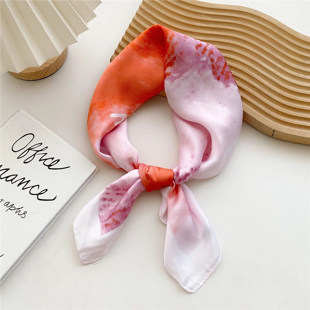 Ruby | Square Satin Scarf with Diamond Print