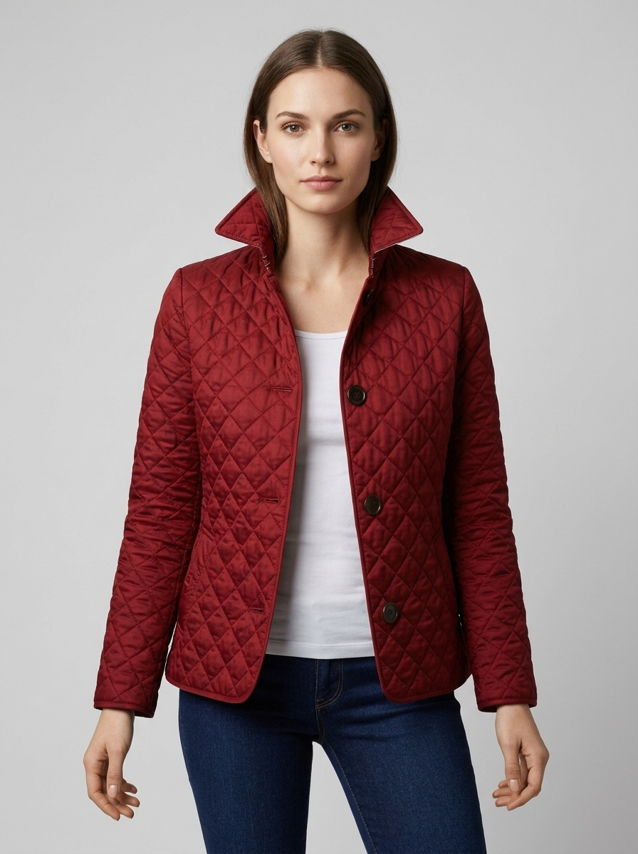Colette | Diamond Quilted Jacket with Button Closure