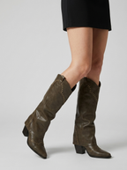Francesca | Knee-High Studded Cowboy Boots