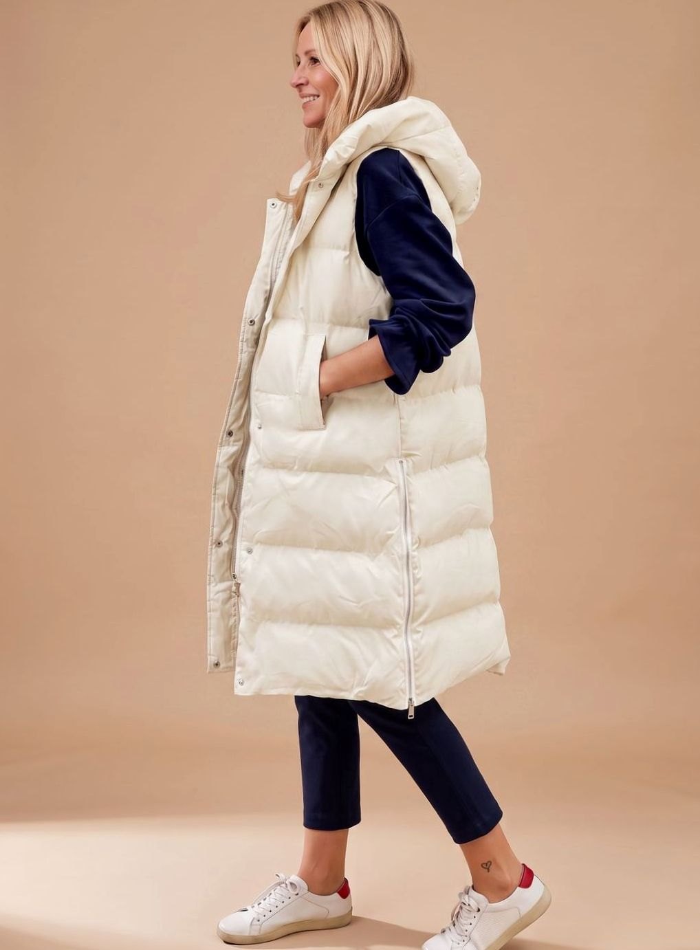 Haven | Hooded Quilted Vest with Side Zipper