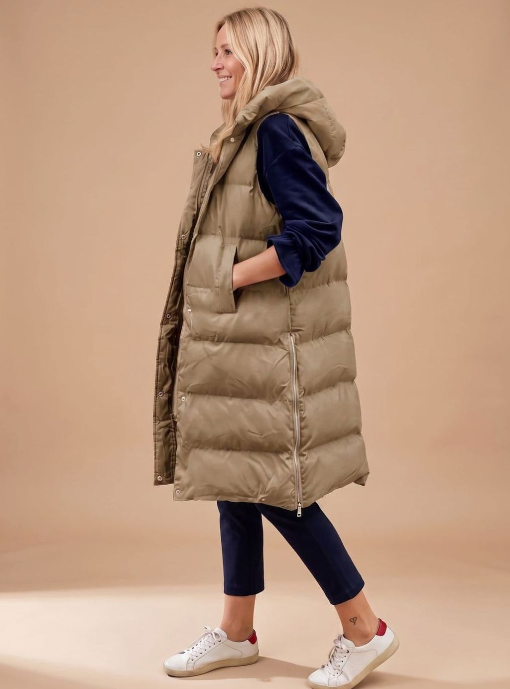 Haven | Hooded Quilted Vest with Side Zipper