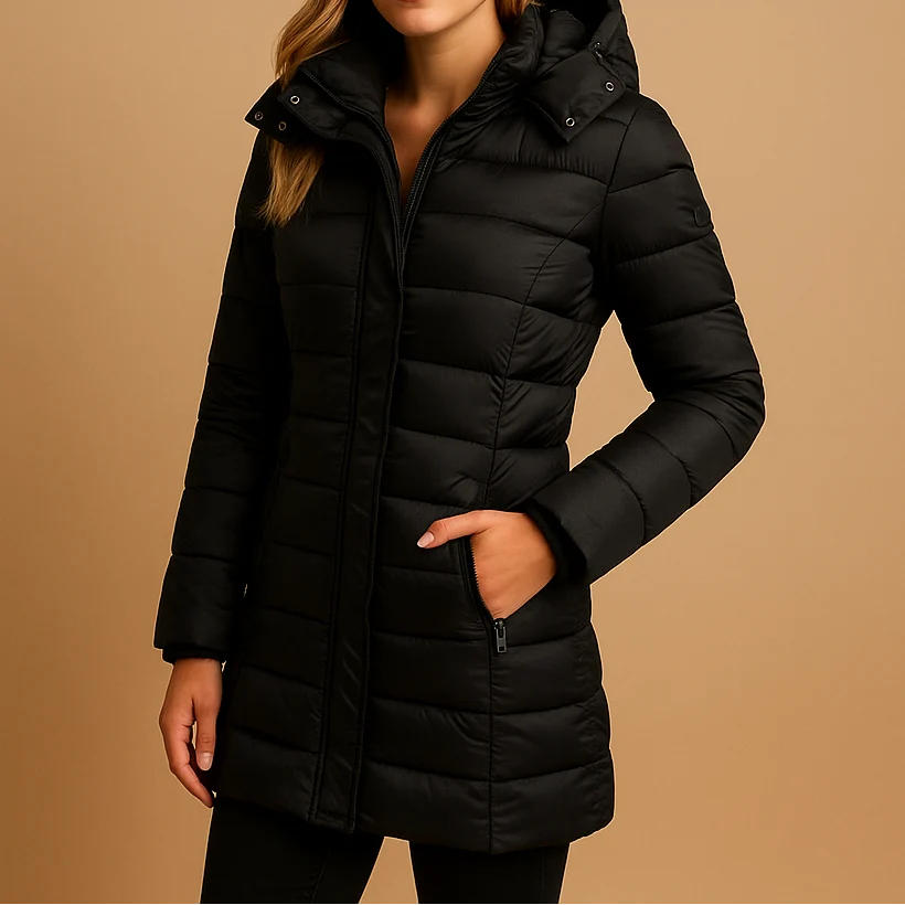 Kaelyn | Quilted Hooded Puffer Jacket with Zip Pockets