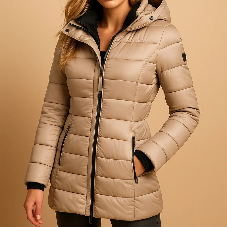 Kaelyn | Quilted Hooded Puffer Jacket with Zip Pockets