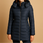 Kaelyn | Quilted Hooded Puffer Jacket with Zip Pockets