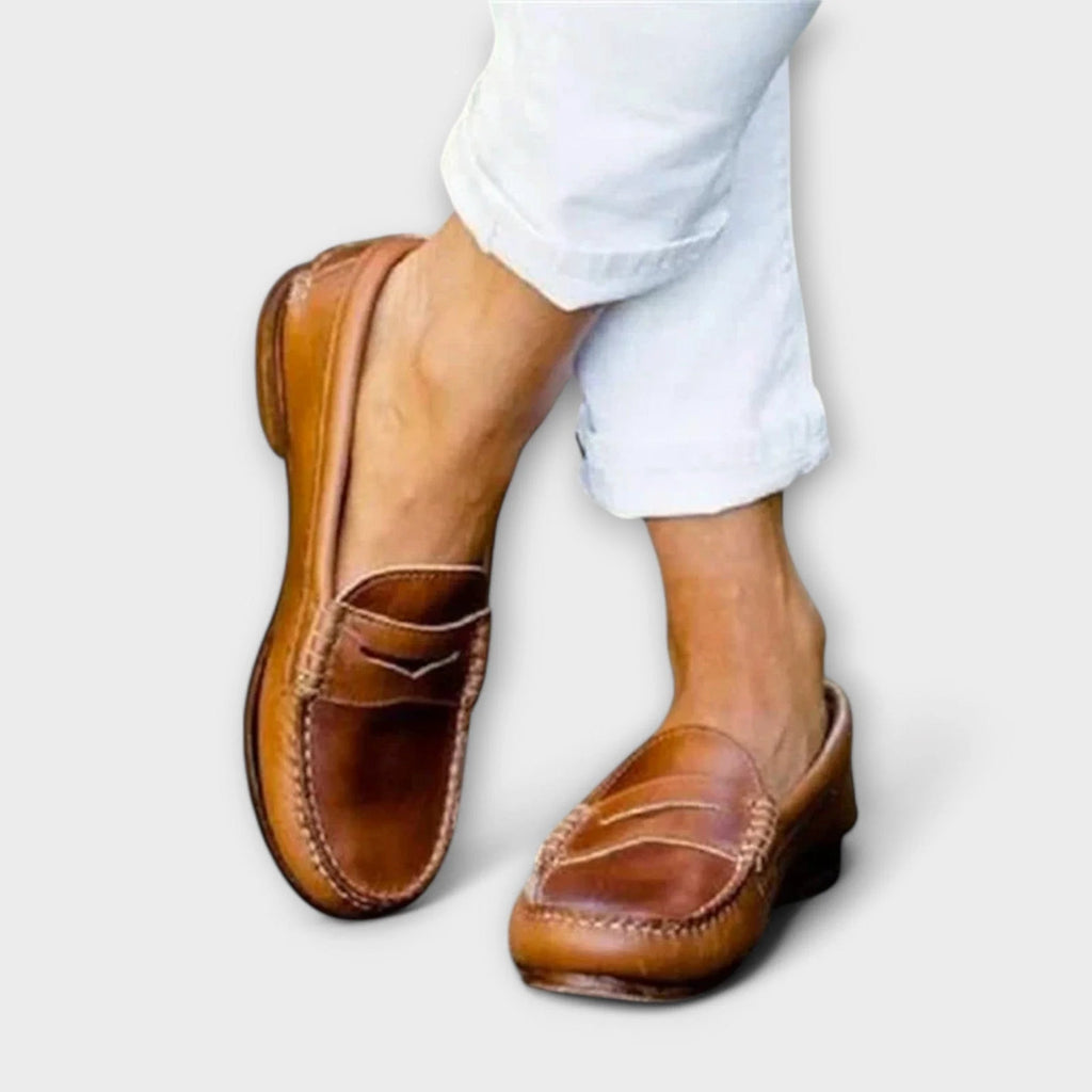 Erin | Hand-Stitched Penny Loafers with Block Heel