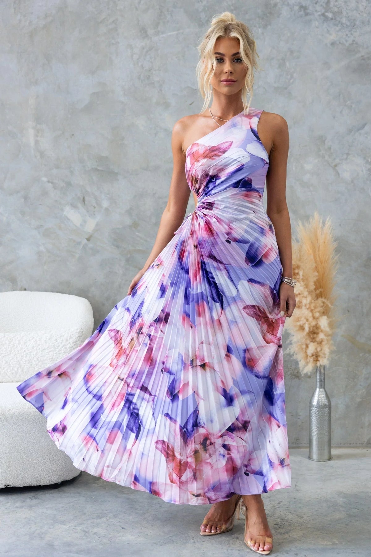 Cheyenne | Pleated One-Shoulder Dress with Cutout