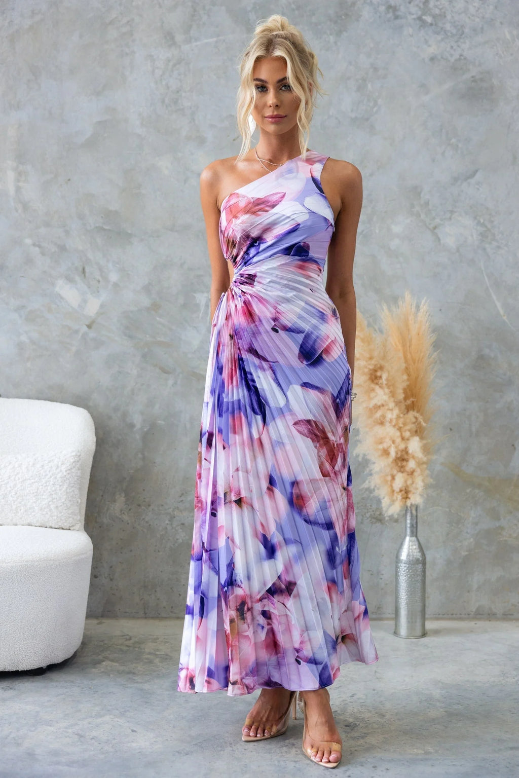 Cheyenne | Pleated One-Shoulder Dress with Cutout