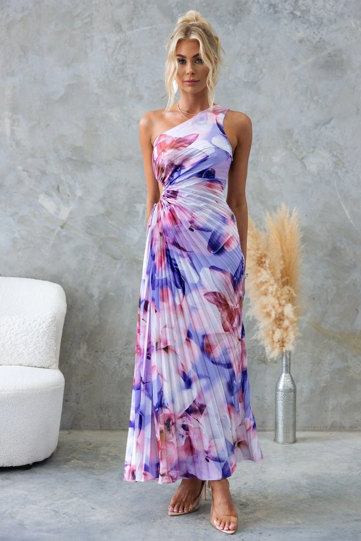 Cheyenne | Pleated One-Shoulder Dress with Cutout